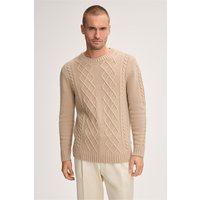 Cashmere-Strick-Pullover Ecosio mit Zopfmuster in Beige von windsor.
