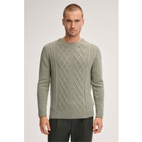Cashmere-Strick-Pullover Ecosio mit Zopfmuster in Salbei von windsor.