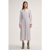 Crêpe-Hemdblusen-Kleid in Midi-Länge in Steingrau von windsor.