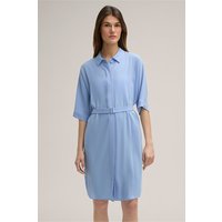 Crêpe-Hemdblusen-Kleid mit Gürtel in Hellblau von windsor.