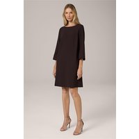 Crêpe-Kleid in H-Linie mit U-Boot Kragen in Dunkelbraun von windsor.