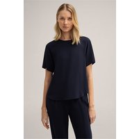 Crêpe-Kurzarm-Bluse in Navy von windsor.