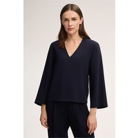 Crepe-Langarm-Bluse in Navy von windsor.