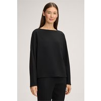 Crêpe-Langarm-Blusen-Shirt in Schwarz von windsor.