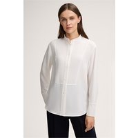 Crepe-Langarm-Stehkragen-Bluse in Ecru von windsor.