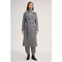 Double-Jersey-Mantel mit Gürtel in Grau von windsor.