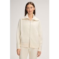 Double-Knit-Zipp-Jacke mit Stehkragen in Creme von windsor.