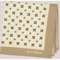 Einstecktuch aus Schurwolle in Beige-Grün gemustert von windsor.
