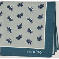 Einstecktuch aus Schurwolle in Grau-Blau gemustert von windsor.