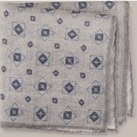 Einstecktuch aus Wolle in Grau-Navy gemustert von windsor.