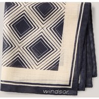 Einstecktuch aus Wolle und Seide in Blau gemustert von windsor.