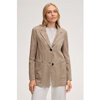 Lammvelours-Leder-Blazer in Taupe von windsor.