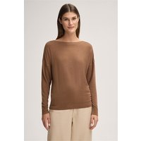 Lyocell-Wollstretch-Shirt mit U-Boot Ausschnitt in Braun von windsor.