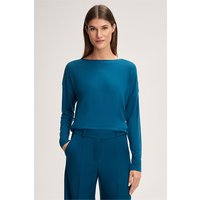 Lyocell-Wollstretch-Shirt mit U-Boot Ausschnitt in Petrol von windsor.