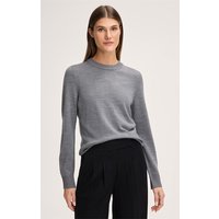 Merino-Feinstrick-Rundhals-Pullover in Grau-Beige von windsor.