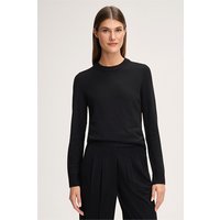 Merino-Feinstrick-Rundhals-Pullover in Schwarz von windsor.