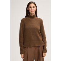 Merino-Strick-Stehkragen-Pullover in Braun von windsor.