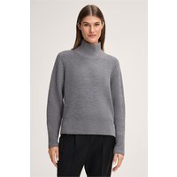 Merino-Strick-Stehkragen-Pullover in Grau-Beige von windsor.