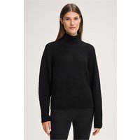 Merino-Strick-Stehkragen-Pullover in Schwarz von windsor.