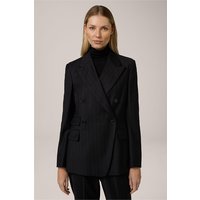 Nadelstreifen-Flanell-Doppelreiher-Blazer in Anthrazit von windsor.