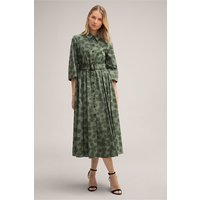 Print-Hemdblusen-Kleid in Midi-Länge in Salbeigrün von windsor.