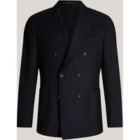 Schurwoll-Baukasten-Doppelreiher-Sakko Salio in Schwarz von windsor.