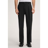 Schurwoll-Baukasten-Hose Francos mit Bundfalte in Schwarz von windsor.
