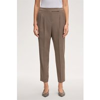 Schurwoll-Bundfalten-Hose im Jogger Stil in Taupe von windsor.