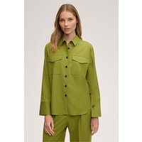 Schurwoll-Hemdbluse in Grün von windsor.