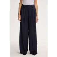 Schurwoll-Pinstripe-Palazzo-Hose in Navy von windsor.