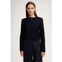Schurwoll-Strick-Jacke mit Cashmere in Navy von windsor.