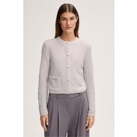 Schurwoll-Strick-Jacke mit Cashmere in Steingrau von windsor.