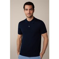 Schurwoll-Strick-Polo-Shirt mit Seide und Cashmere in Navy von windsor.