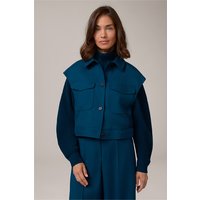 Schurwoll-Twill-Kurz-Weste in Petrol Schurwoll-Twill-Kurz-Weste in Petrol von windsor.
