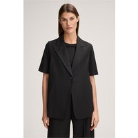 Schurwoll-Weste mit Revers in Schwarz von windsor.