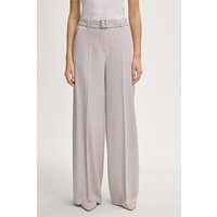 Schurwollstretch-Twill-Palazzo-Hose in Steingrau von windsor.