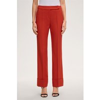 Schurwollstretch-Twill-Wide-Leg-Hose in Rot von windsor.