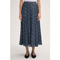 Seiden-Viskosemix-Print-Maxi-Rock in Blau von windsor.