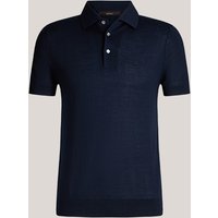 Wollmix-Polo-Shirt Nando mit Cashmere und Seide in Navy von windsor.