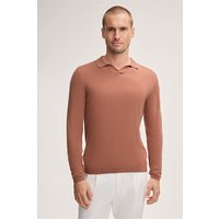Strick-Poloshirt Nando mit Seide und Cashmere in Rost von windsor.