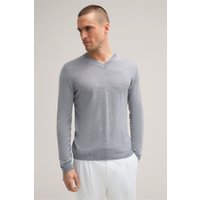 Strick-Pullover Nando mit Seide und Cashmere in Hellgrau von windsor.