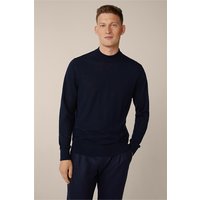 Strick-Stehkragen-Pullover Nando mit Seide und Cashmere in Navy von windsor.