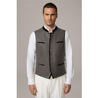 Trachten-Weste Au mit Stehkragen in Grau mit Samt Details von windsor.