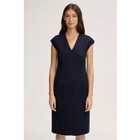 Tweed-Etui-Kleid mit V-Kragen in Navy von windsor.