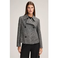 Tweed-Jersey-Doppelreiher-Jacke in Grau von windsor.