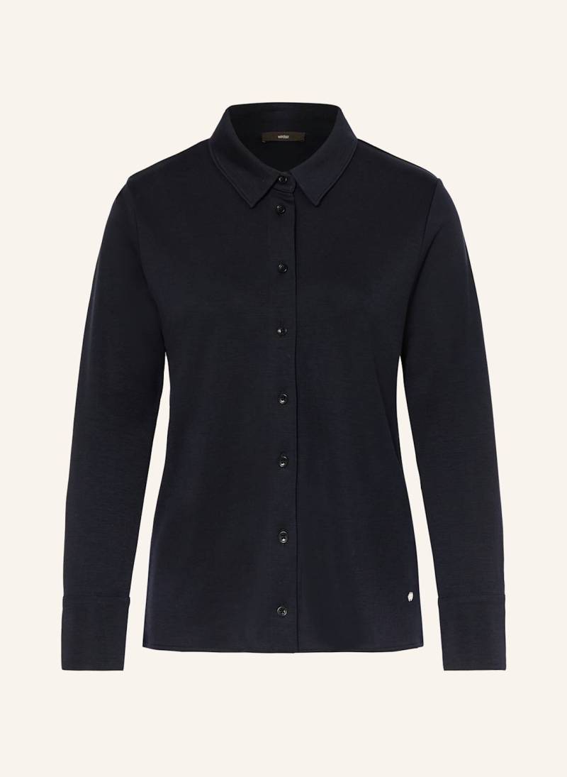 Windsor. Hemdbluse Aus Jersey blau von windsor.