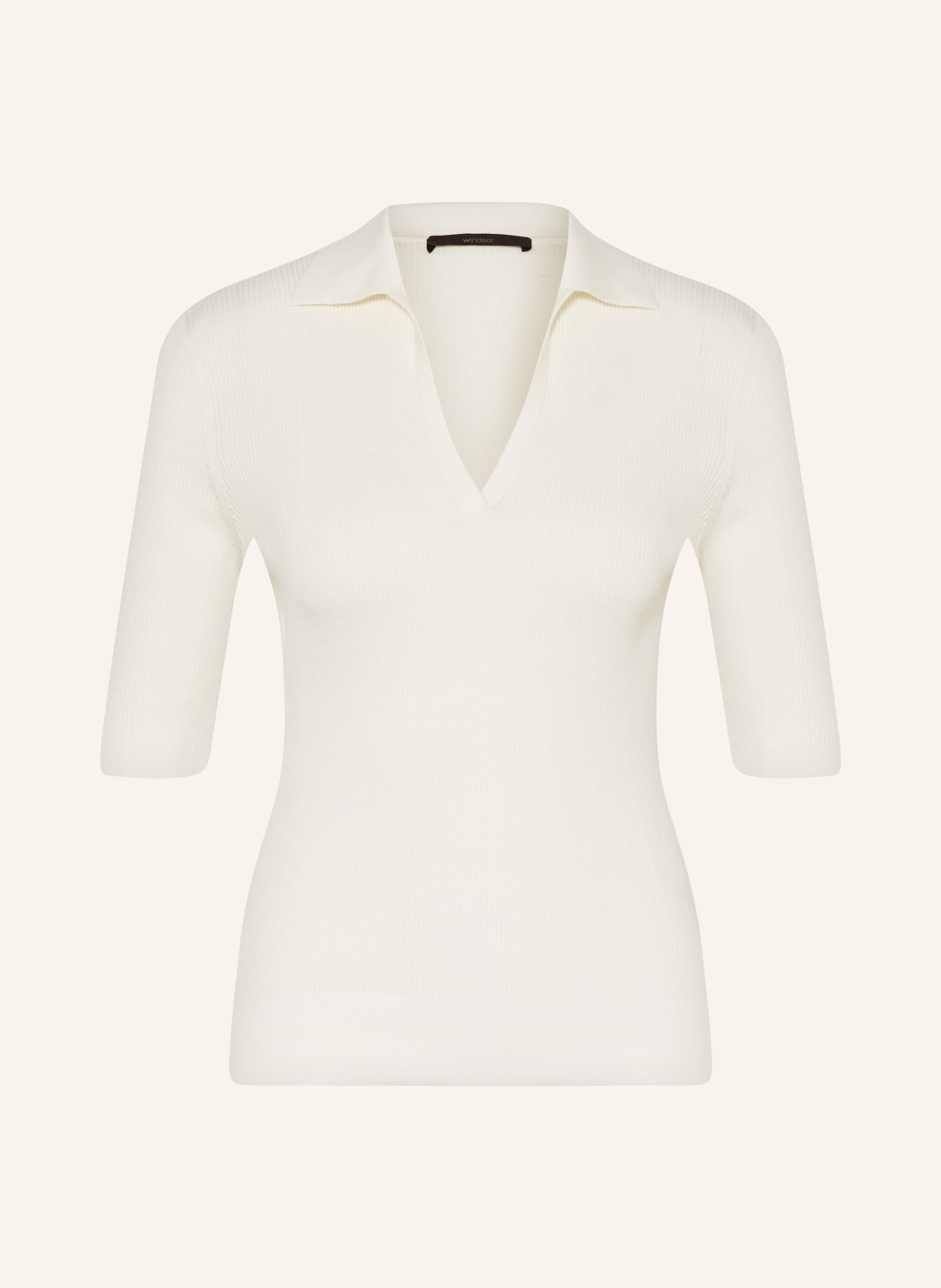 Windsor. Strick-Poloshirt Aus Seide weiss von windsor.