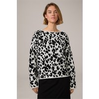 Wolle-Cashmeremix-Pullover in Schwarz-Ecru gemustert Wolle-Cashmeremix-Pullover in Schwarz-Ecru gemustert von windsor.
