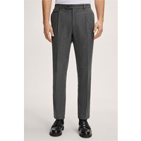 Wollmix-Baukasten-Hose Silvi mit Cashmere und Bundfalte in Anthrazit Fischgrat von windsor.