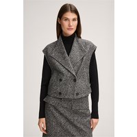 Wollmix-Tweed-Doppelreiher-Weste in Grau von windsor.